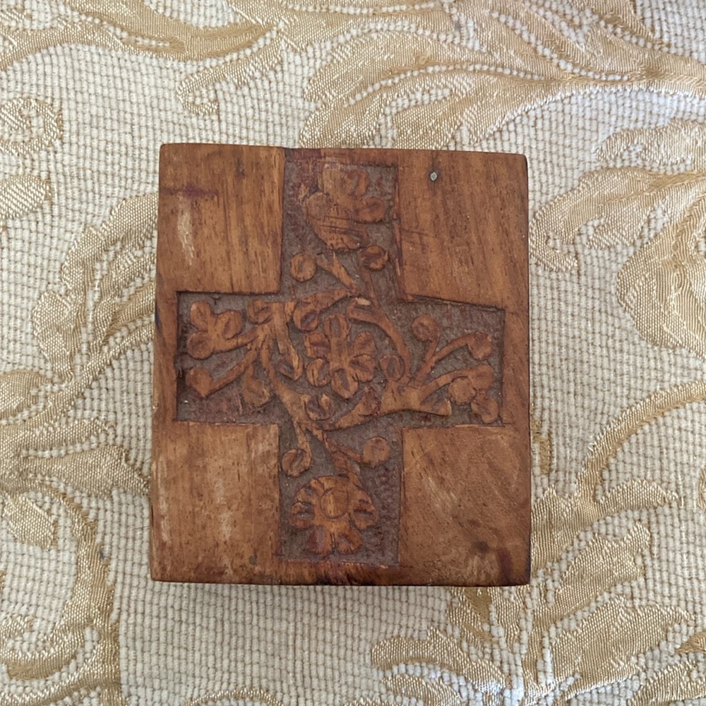 Box | Floral Cross Box + Wooden Box + Jewelry Box
